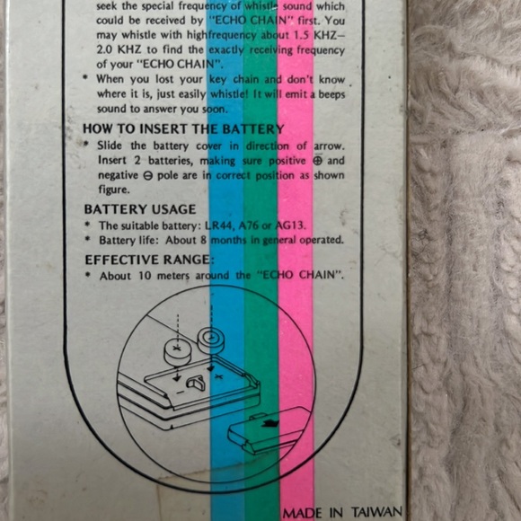 Rare Vintage Echo Chain Whistle Key Finder Key Tracer in original packaging - Picture 8 of 16